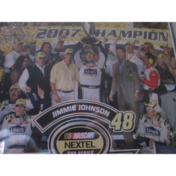 NASCAR 2007 Champion Jimmie Johnson Lowe's racing framed w/soa Team Lowe's - Picture 2 of 10